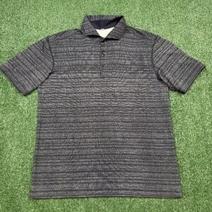 Lululemon Polo Shirt Men's Size M Black Gray Short Sleeve Collared * READ *